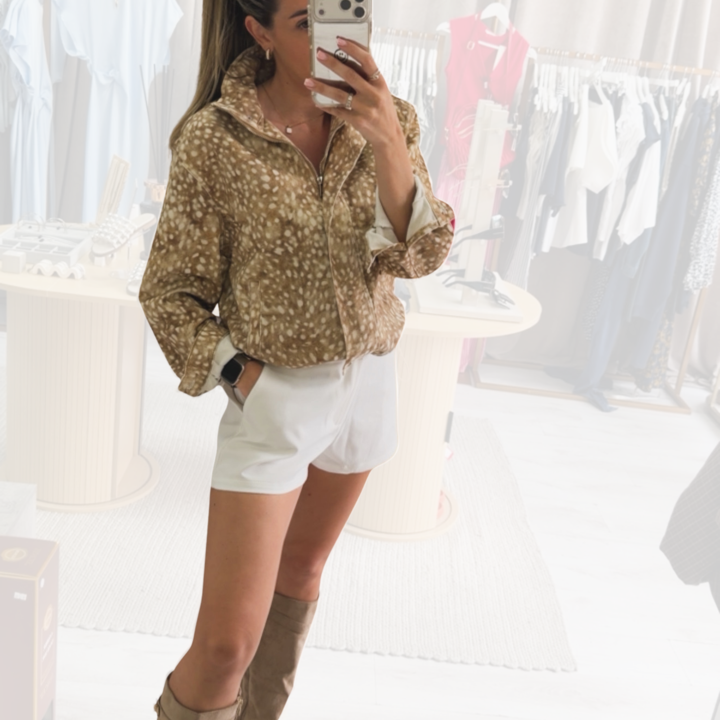 Bambi Print Zip Jacket