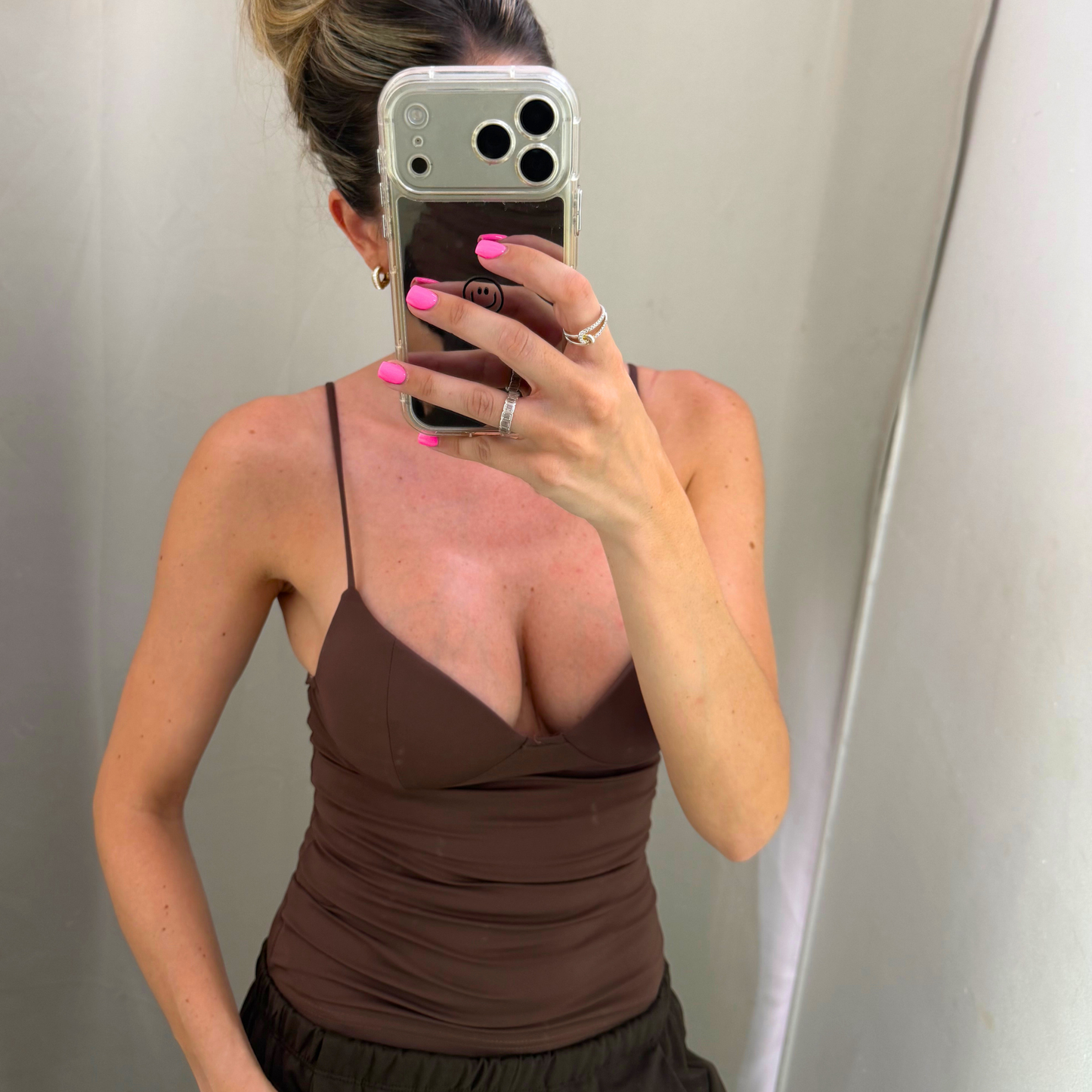 Padded Cami Top brown & black