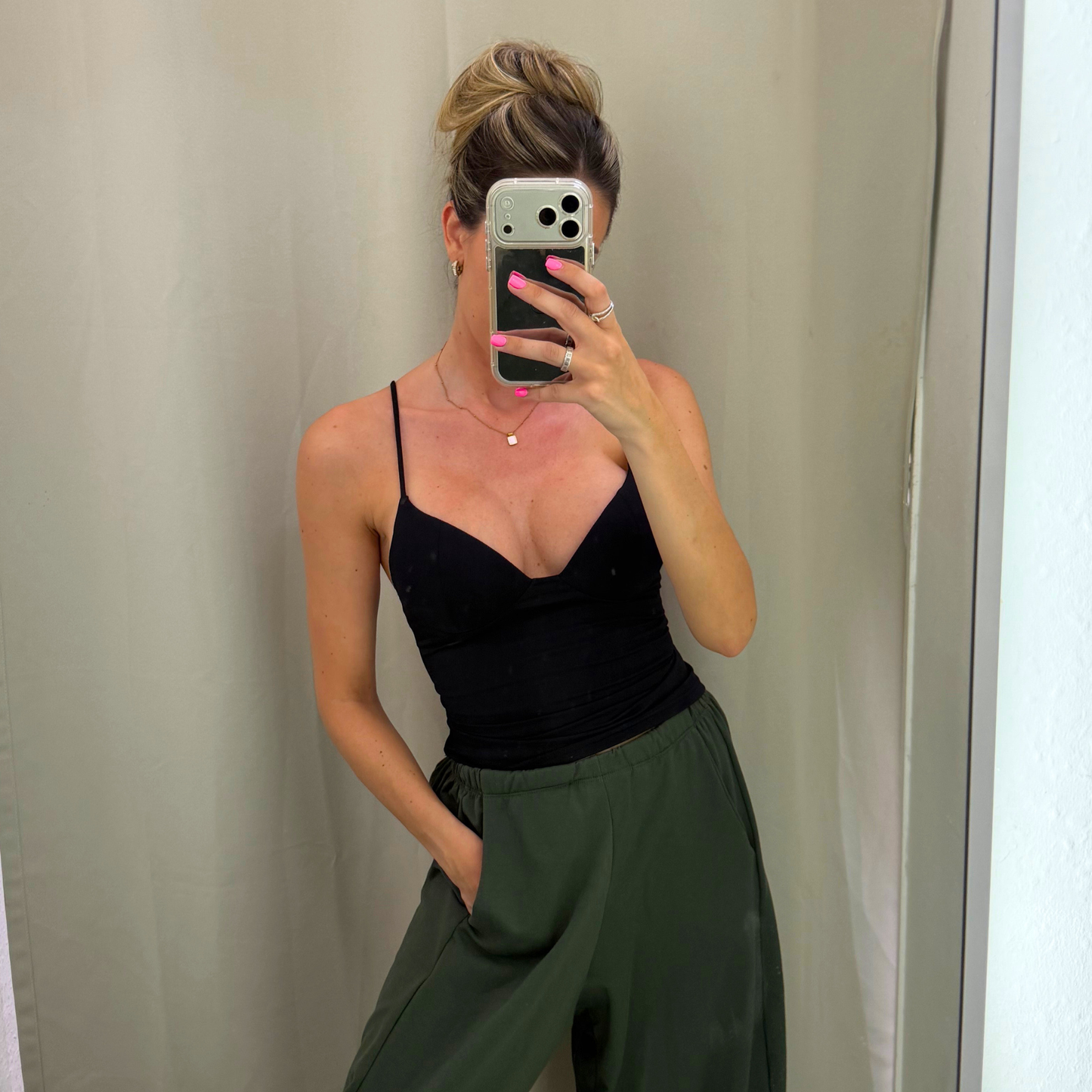Padded Cami Top brown & black