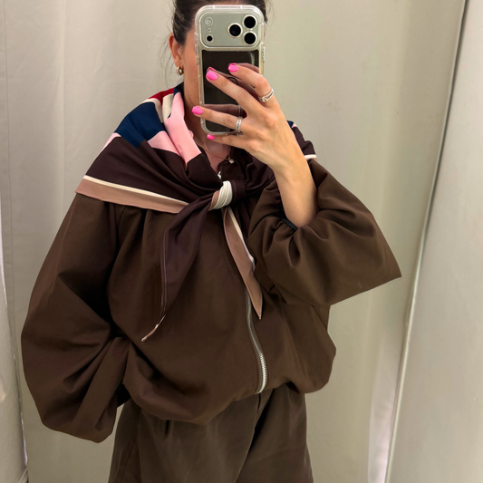 Scarf Detail Bomber Jacket