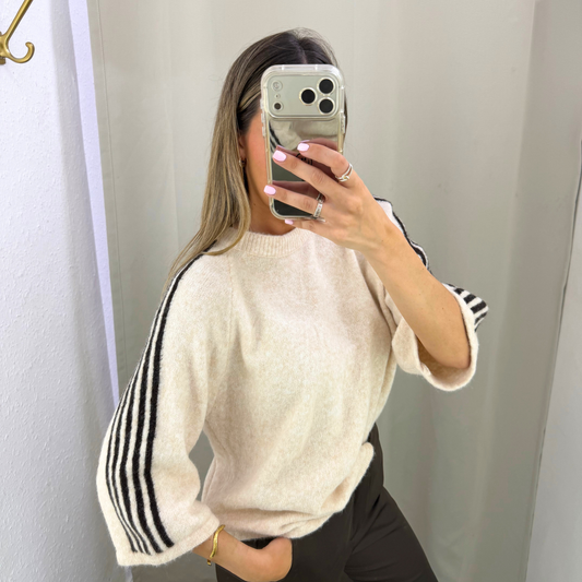Stripe Sleeve Knit Jumper