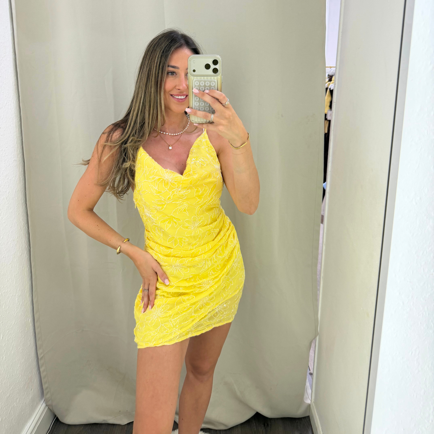 Soleil Embellished Mini Dress