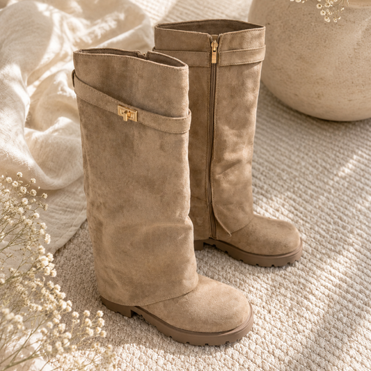 Luxe Knee-High Boots – Taupe