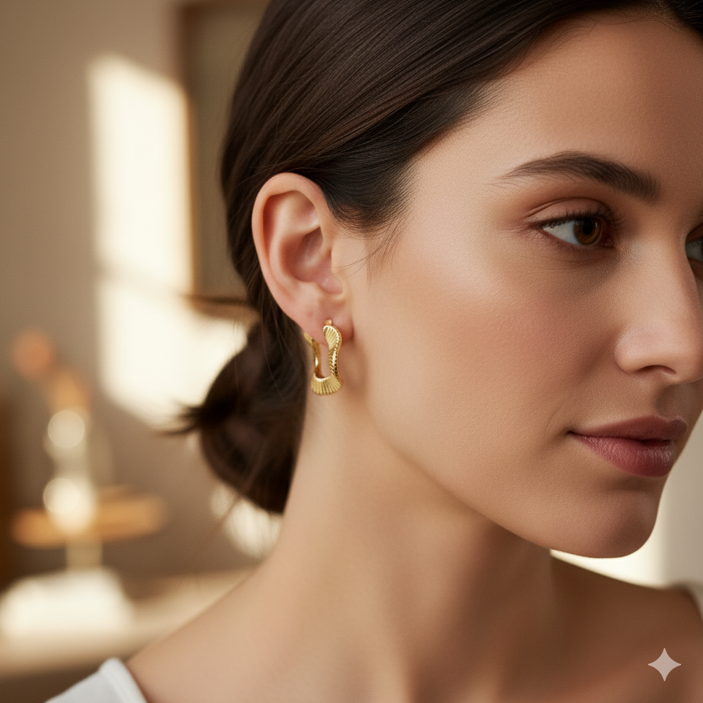 Wavy Hoop Earrings