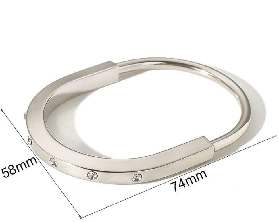 Lock Bracelet Bangle - Gold or Silver