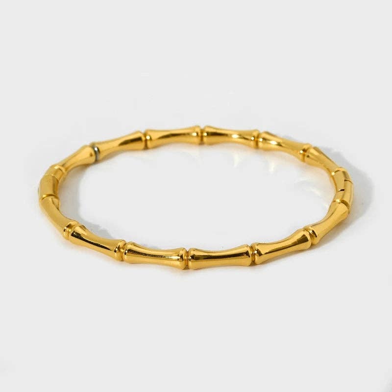 Bamboo Bangle Bracelet - Gold or Silver
