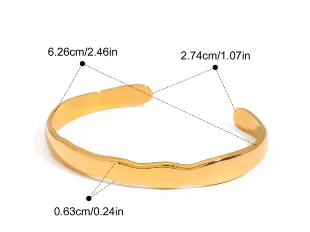 Rugged Bracelet Cuff - Gold or Silver - 2 Sizes