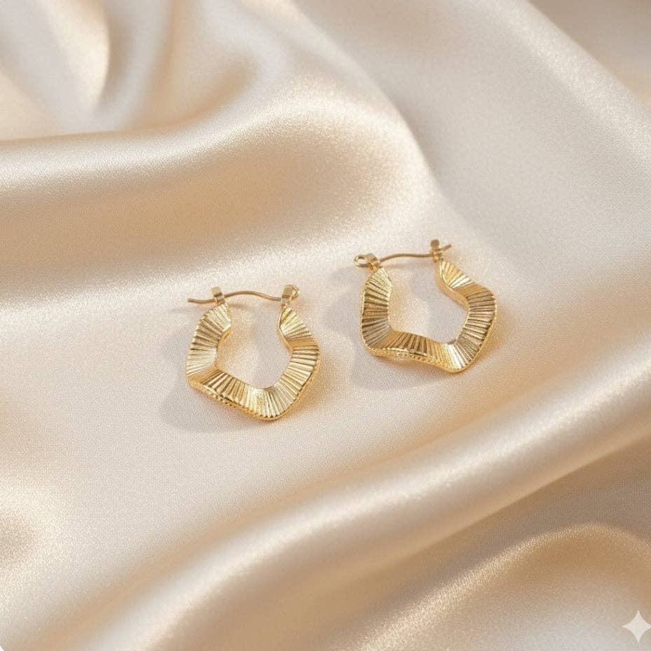 Wavy Hoop Earrings