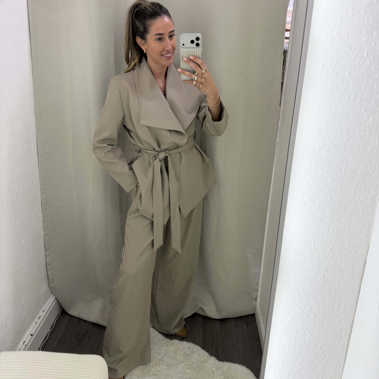 Taupe Wrap tie Blazer