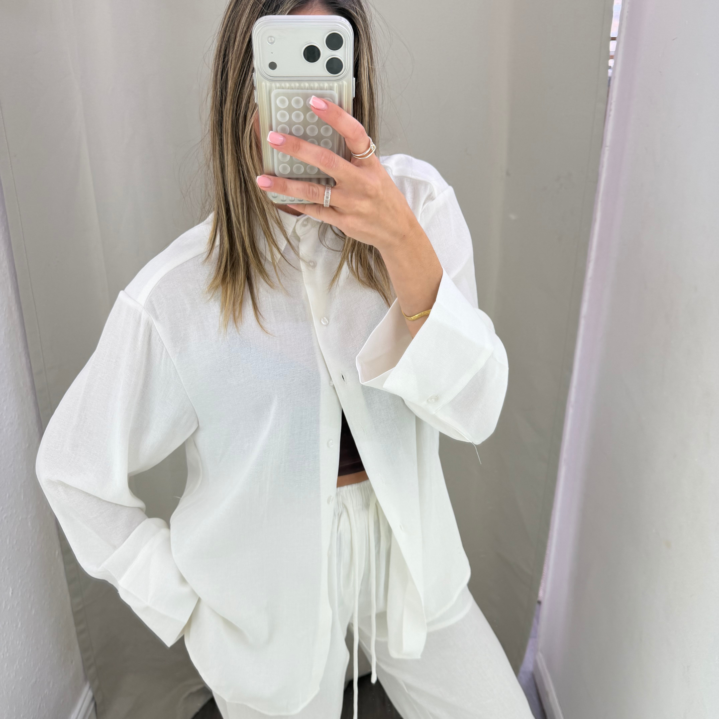 White oversized shirt