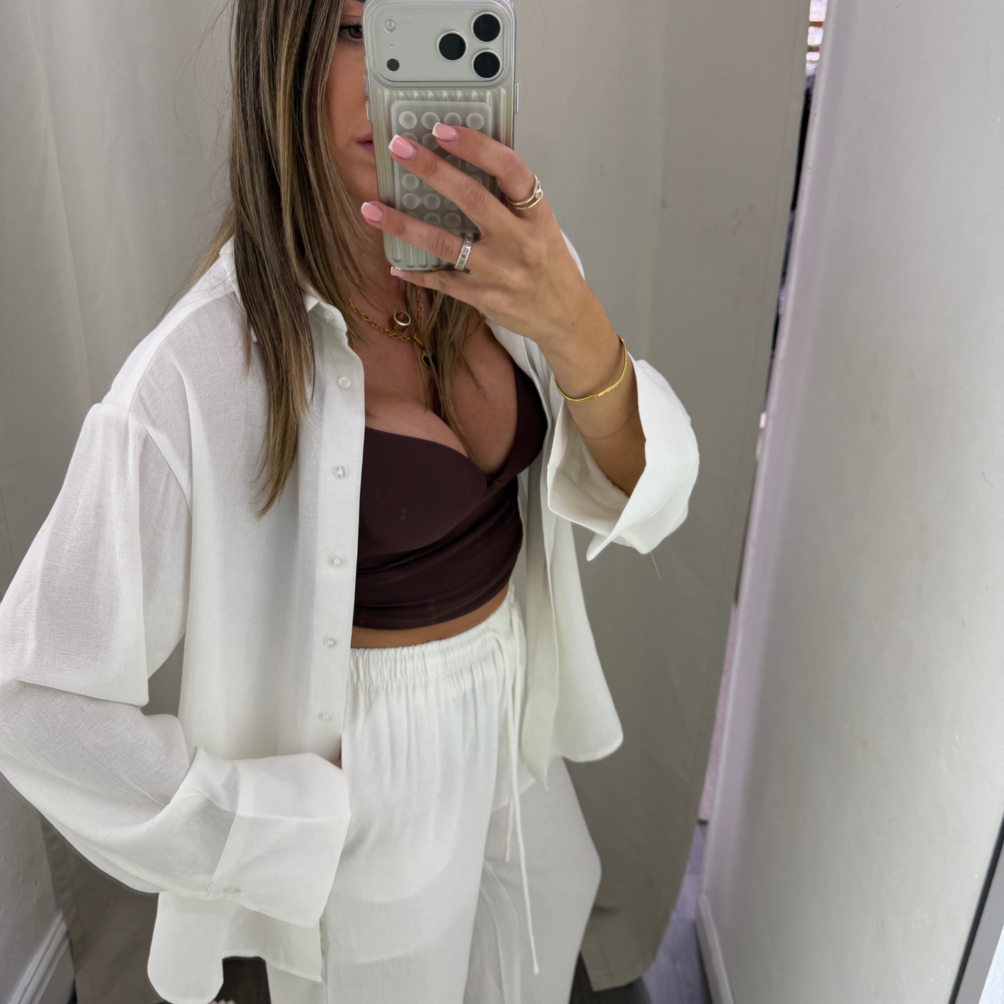 White oversized shirt