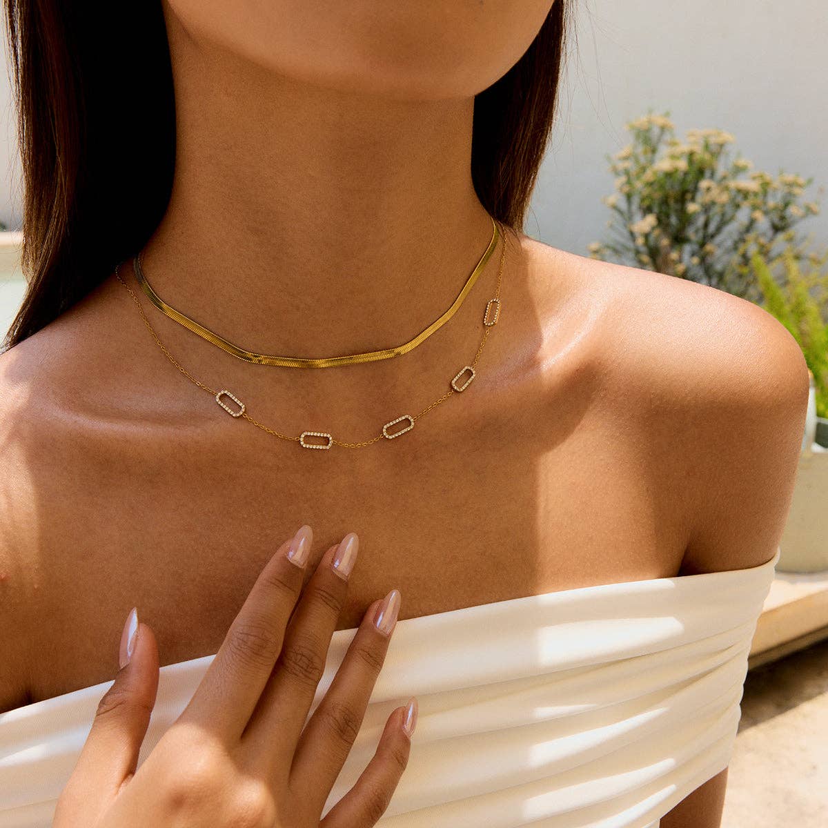 Sparkle Chain Link Gold Necklace