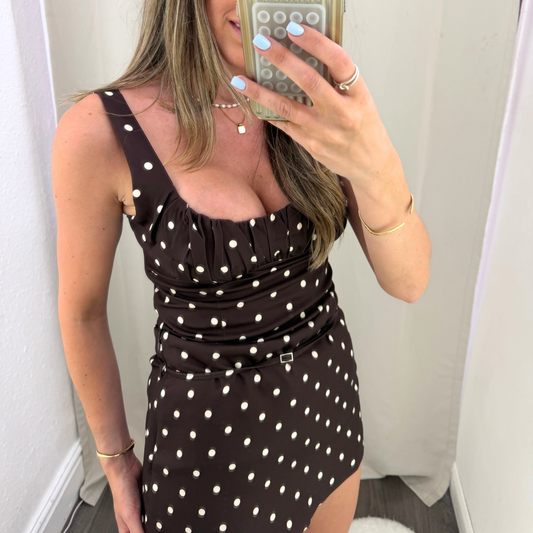 Chocolate polka dot skort