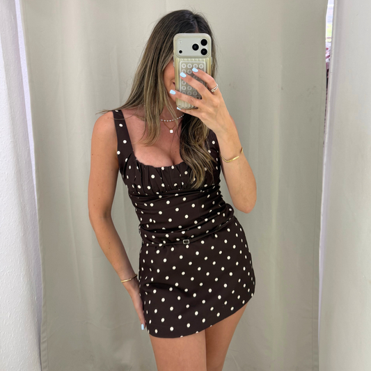 Chocolate polka dot top