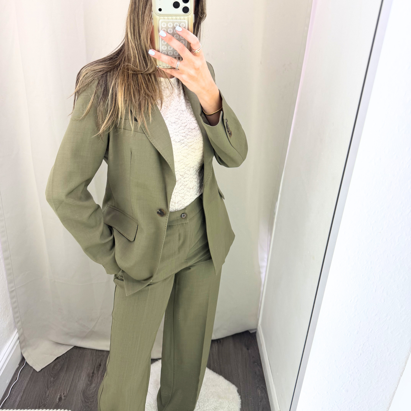 Khaki green tailored blazer